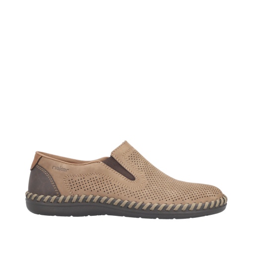 Pantofi barbati din piele naturala nabuc, Rieker, B2460-25, maro - Img 7