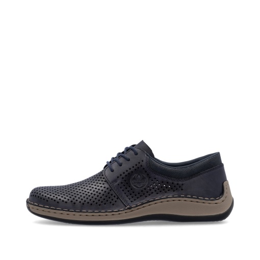Pantofi Bărbați Rieker 05213-14 din Piele Naturală Perforată Bleumarin - Img 6
