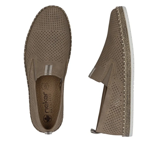 Pantofi barbati vara din piele naturala nabuc, Rieker B5286-25, maro - Img 10