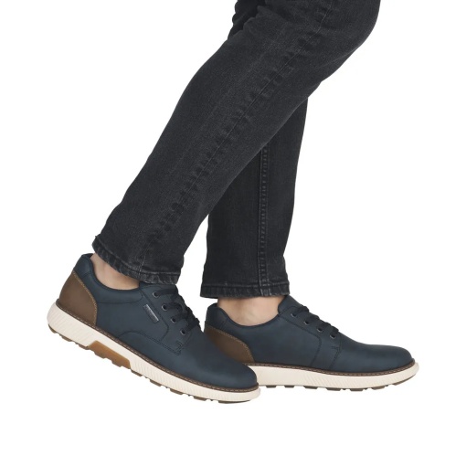Pantofi batbati casual din material sintetic, Rieker B3317-14, beumarin - Img 2