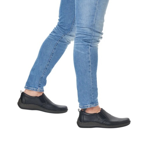 Pantofi Casual Bărbați Rieker 05264-14 Bleumarin - Piele Naturală - Lățime H (Extra Wide) - Img 8