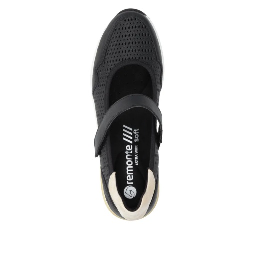 Pantofi casual de vara perforati din piele naturala, Remonte D0T21-03, negru - Img 6