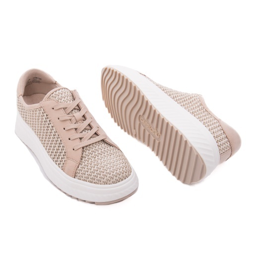 Pantofi dama casual din piele naturala, Caprice, 9-23710-46 408 BEIGE COMB, bej - Img 3