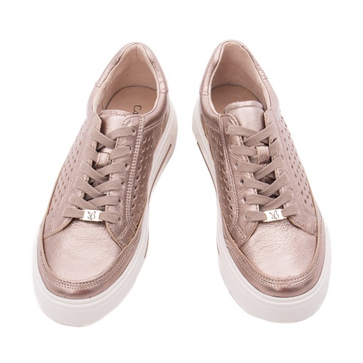 Pantofi dama casual din piele naturala, Caprice, 9-23719-44 341 TAUPE METALLIC, taupe - Img 5