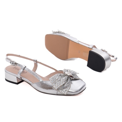 Pantofi dama casual din piele naturala, Feeling D75-3903, argintiu - Img 4