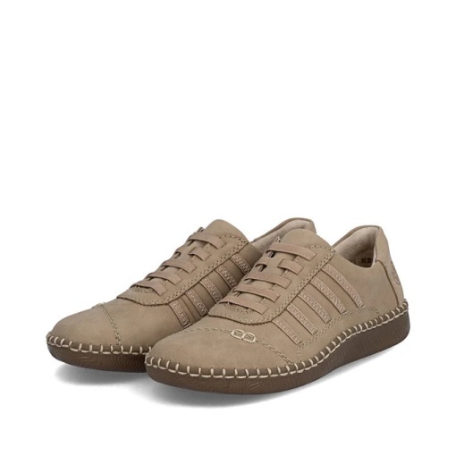 Pantofi dama casual din piele naturala, Rieker N2450-20, bej - Img 2