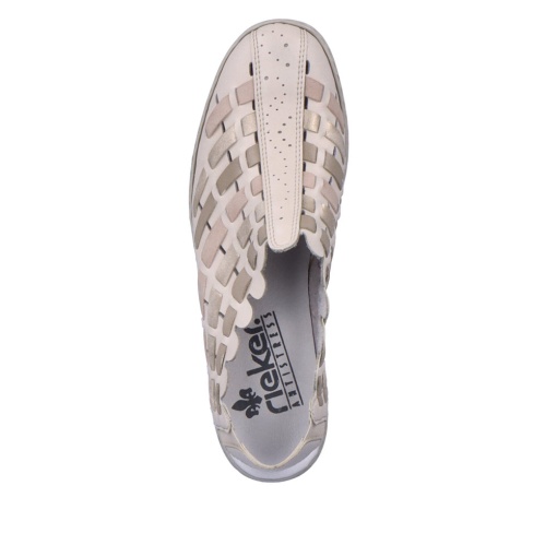 Pantofi dama casual, Rieker 413V8-60 din piele naturala, roz prafuit - Img 7