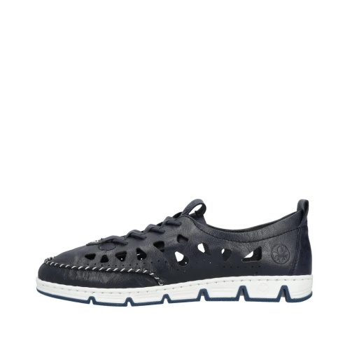 Pantofi dama de vara din piele naturala, Rieker 49956-14, bleumarin - Img 5