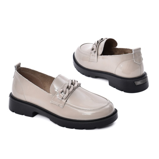 Pantofi dama din piele naturala lacuita, PASS Collection, X4X480006A 03-1, bej - Img 3