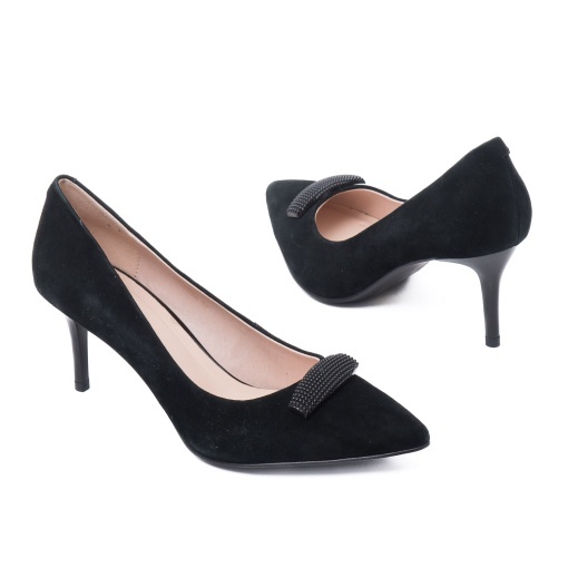 Pantofi dama din piele naturala nabuc, Epica, JIJI70005A 01-I, negru - Img 3
