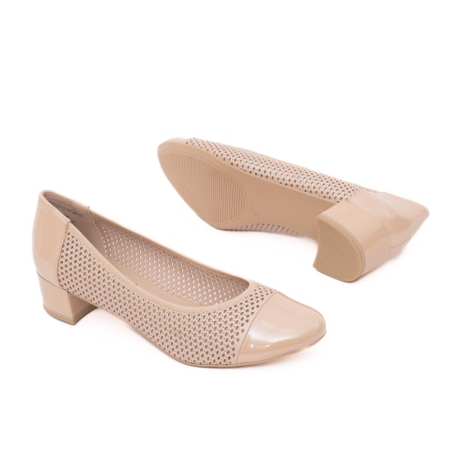 Pantofi dama eleganti din piele naturala, Caprice, 9-22504-44 408 BEIGE COMB, bej - Img 4