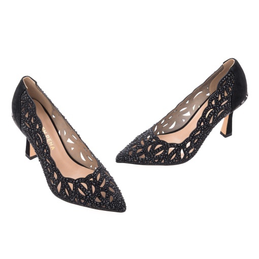 Pantofi dama eleganti din piele naturala intoarsa, ALMA EN PENA, I260245 SUEDE BLACK, negru - Img 2