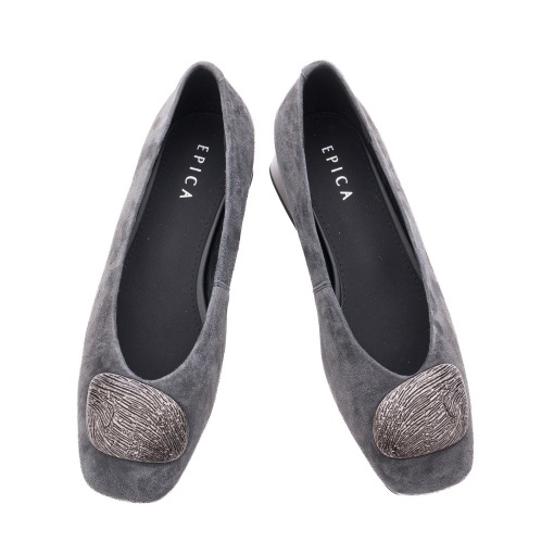 Pantofi dama eleganti din piele naturala intoarsa, Epica, 1DL90002B 14-I, gri - Img 4