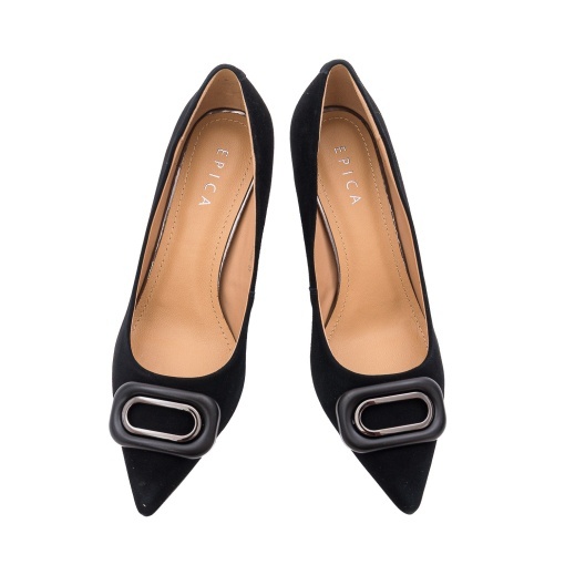 Pantofi dama eleganti din piele naturala intoarsa, Epica, 36A30-A1451-015A2, negru - Img 4