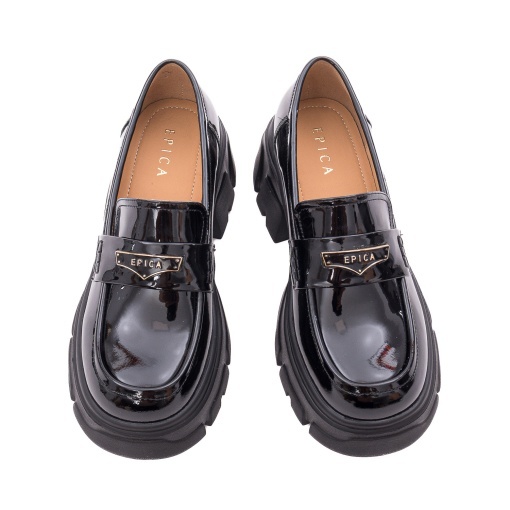 Pantofi dama eleganti din piele naturala lacuita, Epica, 1M490004A, negru - Img 4