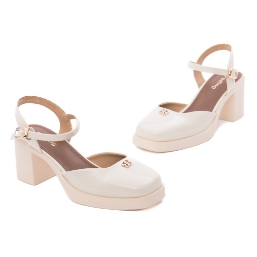 Pantofi dama eleganti din piele naturala lacuita, Feeling 3533-7, bej - Img 2