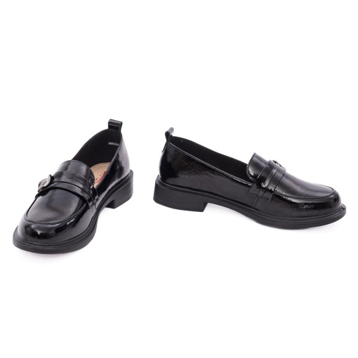 Pantofi dama eleganti din piele naturala lacuita, PASS Collection 1X490002A 01-L, negru - Img 4