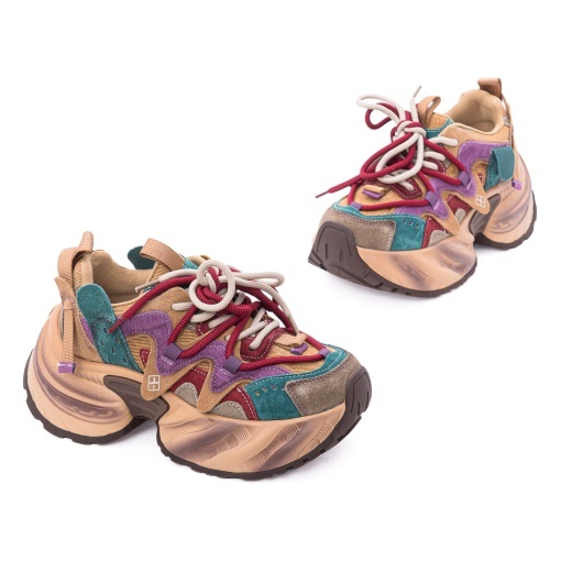 Pantofi dama sport din piele mix, Gryxx 1SW90001B 15-Z, multicolor - Img 2