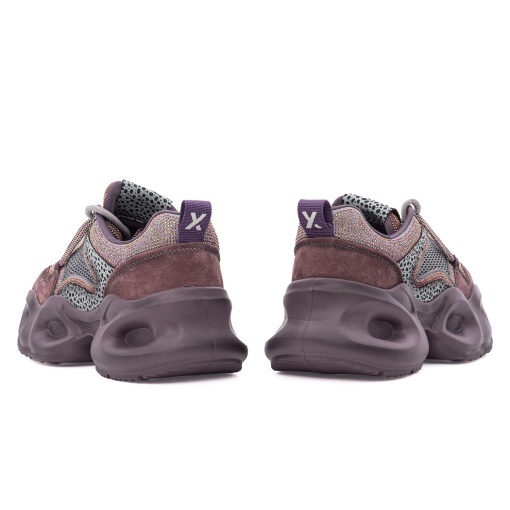 Pantofi dama sport din piele mix, Gryxx 1SW90002A 19-Z, mov multicolor - Img 6
