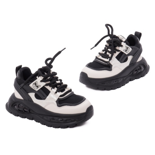 Sneakers Dama GRYXX Chunky Negru/Alb | Piele Mix Z69059-2B