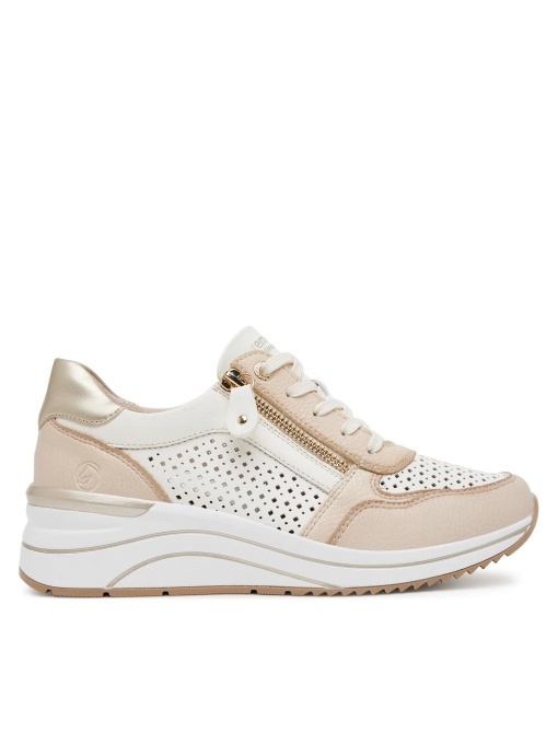 Pantofi dama sport din piele mix, Remonte D0T14-81, bej - Img 6