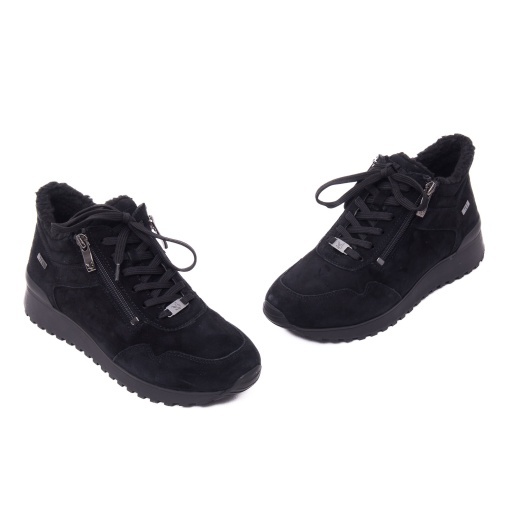Pantofi dama sport din piele naturala nabuc, Caprice 9-26201-43 00D BLACK SUEDE - Img 2