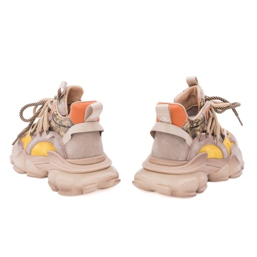 Pantofi dama sport din piele naturala nabuc, Gryxx, 1LY70013B 97-2, bej diverse - Img 5
