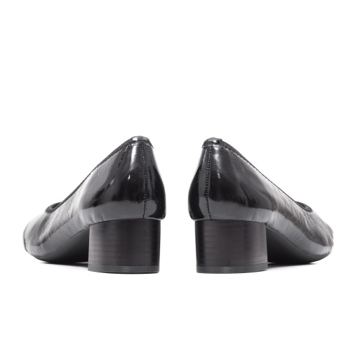 Pantofi eleganti cu toc mic, piele lacuita, X4X430023C 01-L, negru - Img 3