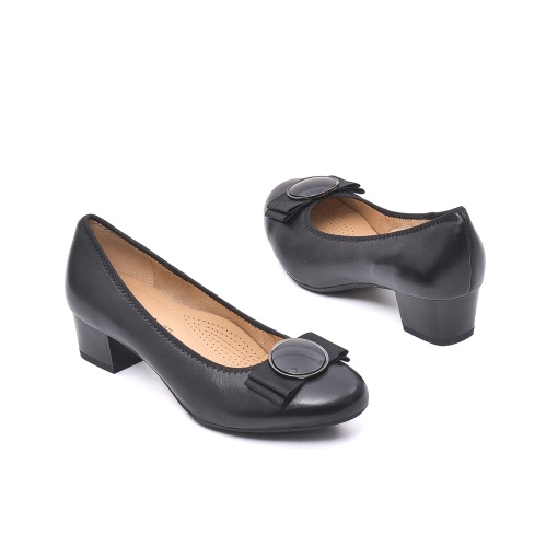 Pantofi eleganti cu toc mic piele naturala, JIJI50048A 01-N - Img 6