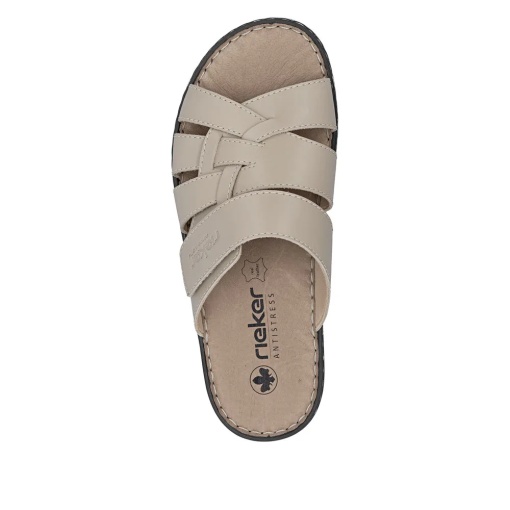 Papuci barbati din piele naturala, Rieker 21073-60, bej - Img 4