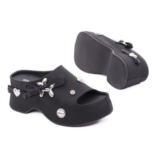 Papuci dama din material sintetic, Gryxx 7R5D1070 01-S, negru - Img 4