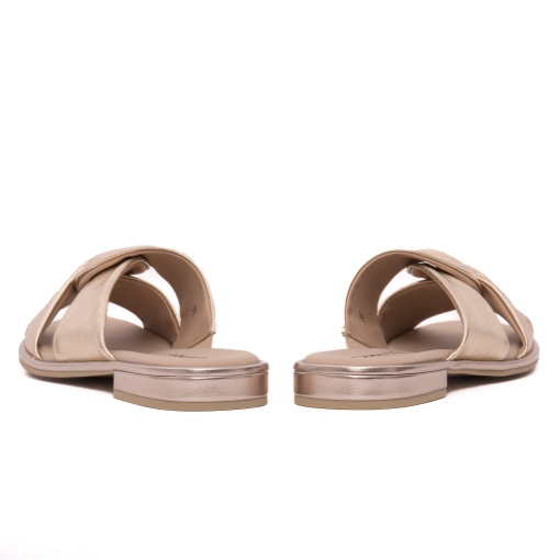 Papuci dama din piele naturala, Caprice, 9-27100-42 959 PLATIN METAL, auriu - Img 6