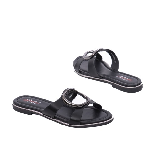 Papuci dama din piele naturala, PASS Collection 1WHD2506-59, negru - Img 3