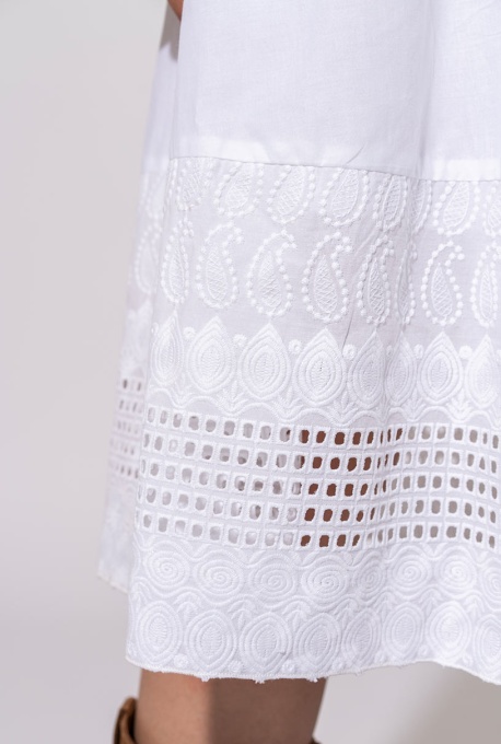 Rochie din bumbac cu linie ampla FANCY, Hermosa, alb - Img 6