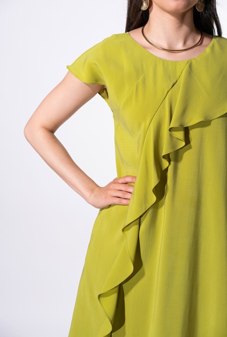 Rochie din rayon MARUSIA, Hermosa, lime - Img 4