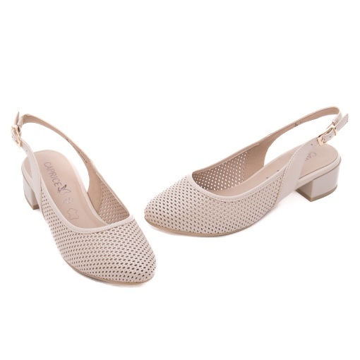 Saboti dama din piele naturala, Caprice, 9-29602-44 404 CREAM NAPPA, crem - Img 2