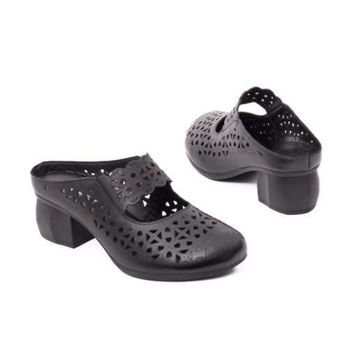 Saboti dama PASS Collection, 9VZM60001A 01-N din piele naturala, negru - Img 3
