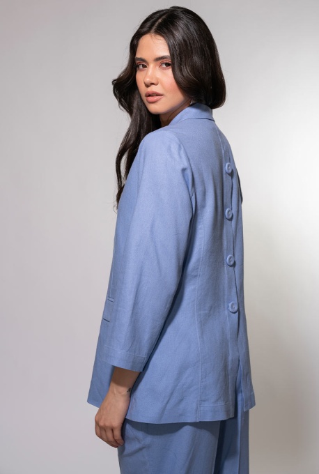 Sacou dama uni din in PARMA, Hermosa, bleu - Img 4