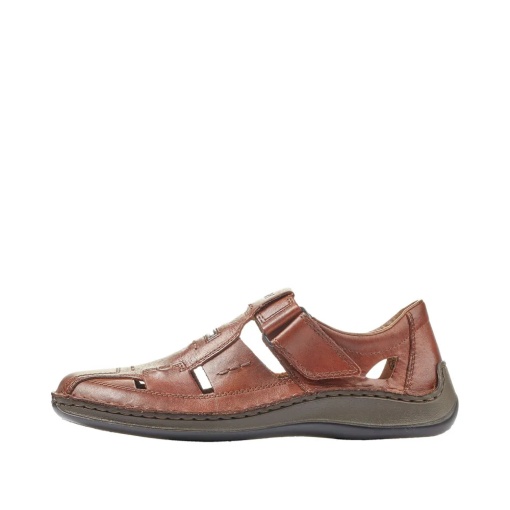 Sandale barbati din piele naturala, Rieker 05284-24, maro - Img 4