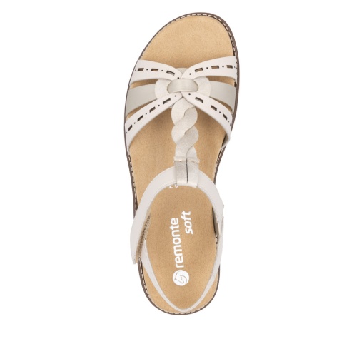 Sandale dama casual, Remonte D2044-60 din piele naturala, crem - Img 7