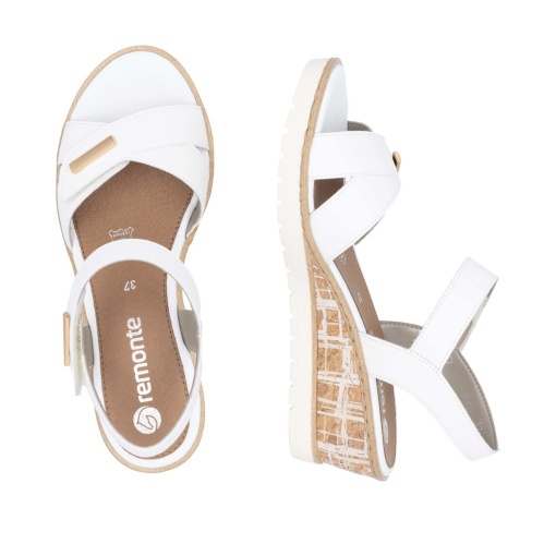 Sandale dama casual, Remonte R6266-80 din piele naturala, alb - Img 5
