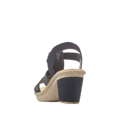 Sandale dama din material sintetic, Rieker 66526-00, negru - Img 3