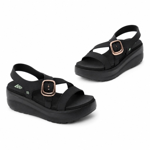 Sandale dama din material sintetic, Zaxy 9B19261-BR440 FLOW UP SANDAL AD 01-S, negru - Img 2