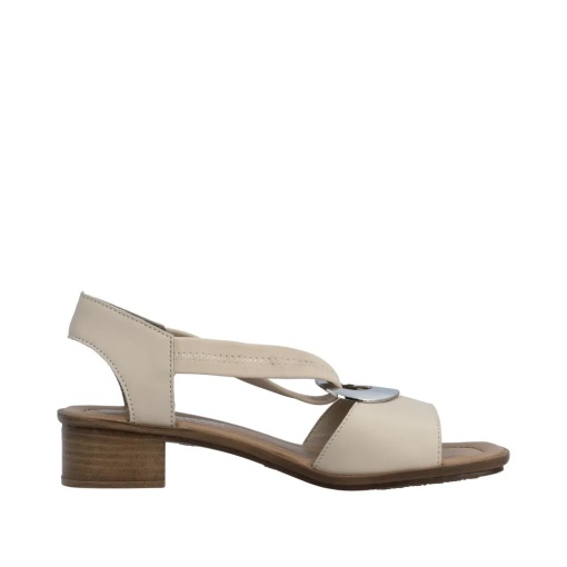 Sandale dama din piele mix, Rieker 62662-62, bej - Img 8