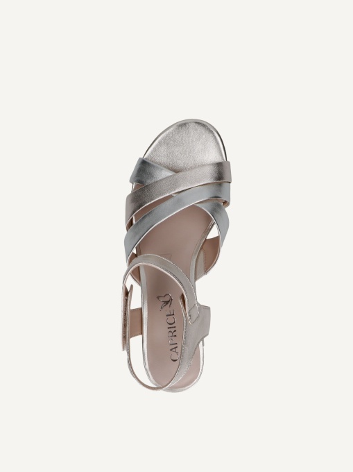 Sandale dama din piele naturala, Caprice 9-28201-46 991 LT.GOLD COMB, auriu - Img 4