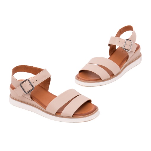 Sandale dama din piele naturala, Dogati, 052 83-811-NAKET, crem - Img 2