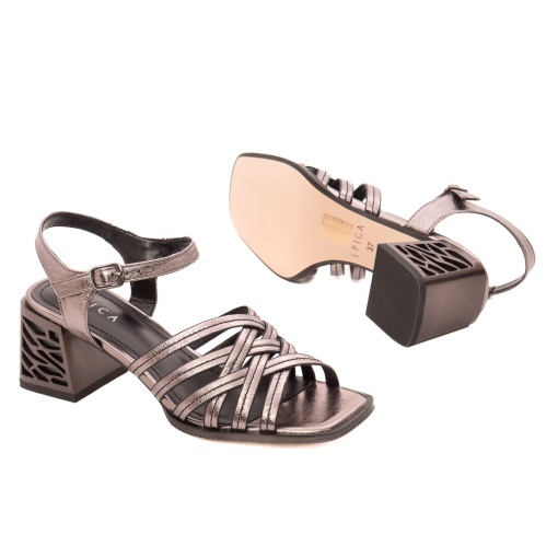 Sandale dama din piele naturala, Epica Z9L177-A629-ZP279TH 17-N, bronz - Img 4