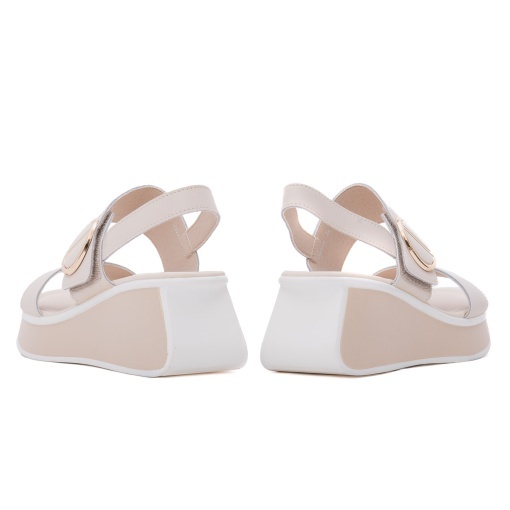 Sandale dama din piele naturala, PASS Collection 97DN80004B 52-N, crem - Img 6