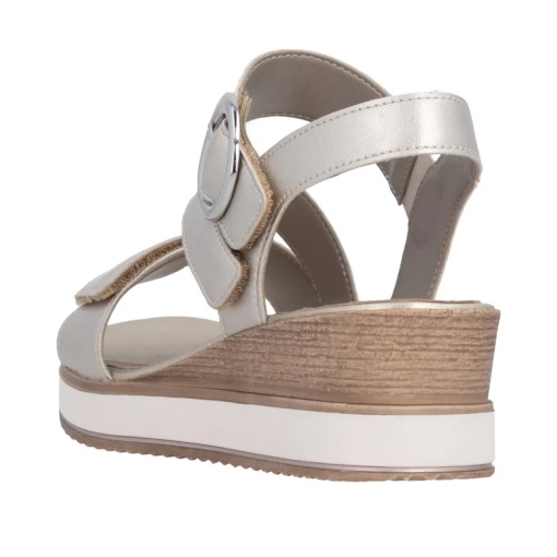 Sandale dama din piele naturala, Remonte D6466-90, gri metalizat - Img 3