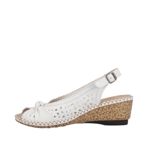 Sandale dama din piele naturala, Rieker 66176-81, alb - Img 5